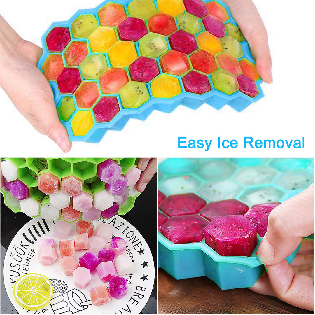 Plastic Ice Cube Trays for Freezer, Ice Cubes Per Tray with Easy-Release  Design